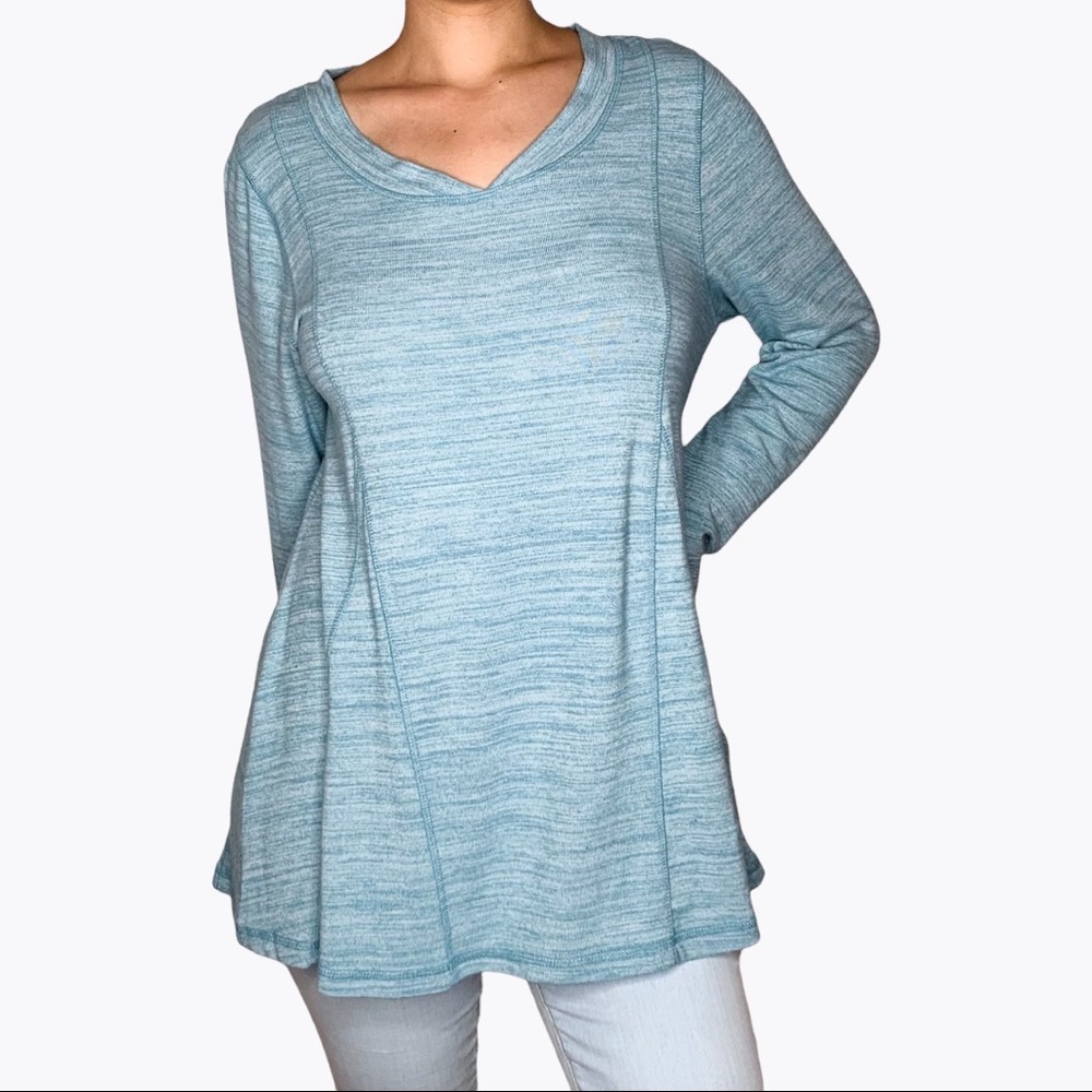 Soft Surroundings Blue Eleve Swing Tunic Long Sleeve | Size M
